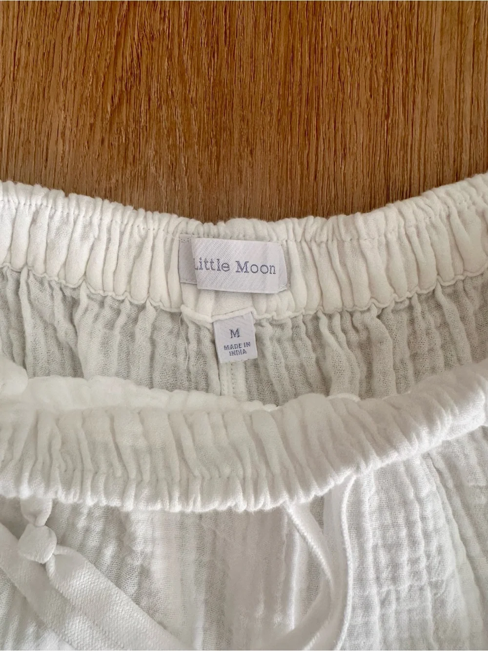 Aritzia Little Moon White Drawstring linen Pants